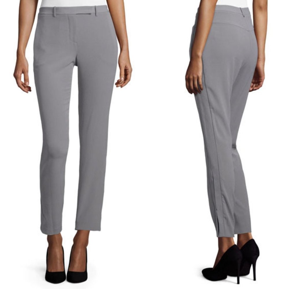 Halston Heritage Grey Slim Leg Cropped Pant 2